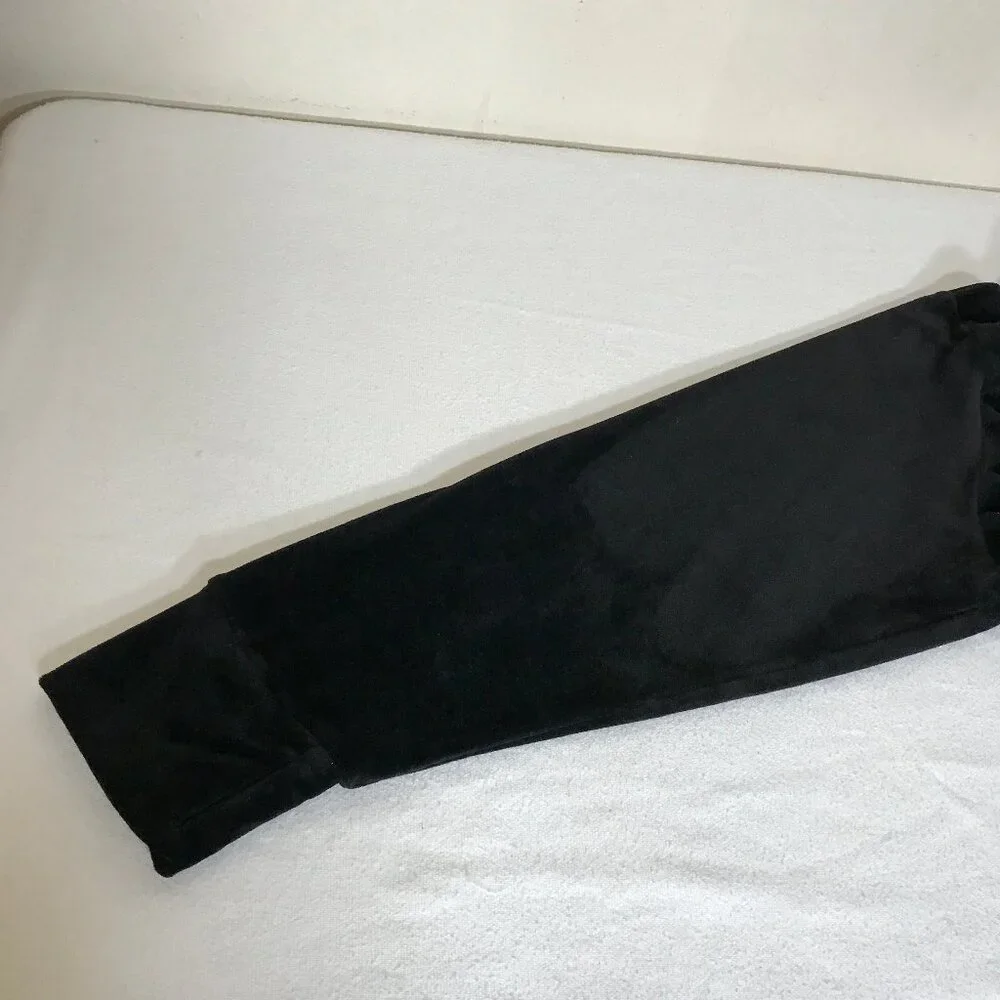 Cuddl Duds Size XL Black Velvet Tunic Popover Top With Side Slits & Thumbholes - Picture 9 of 10